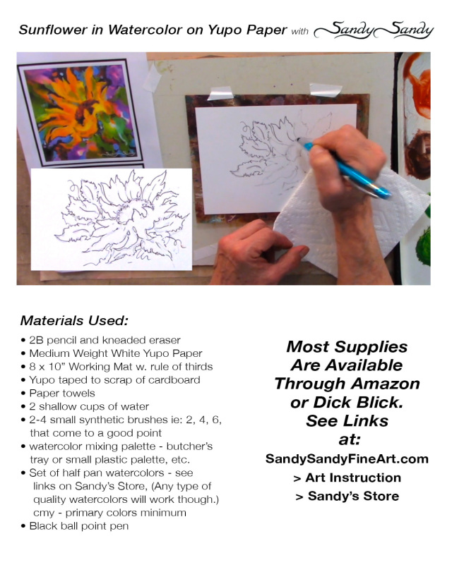 2 • Sketching & Painting a Sunflower in Watercolor on Yupo Paper