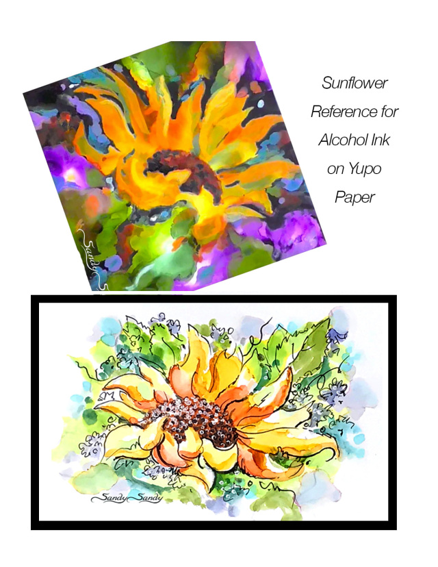 3 • Sketching & Painting a Sunflower in Alcohol Ink on Yupo